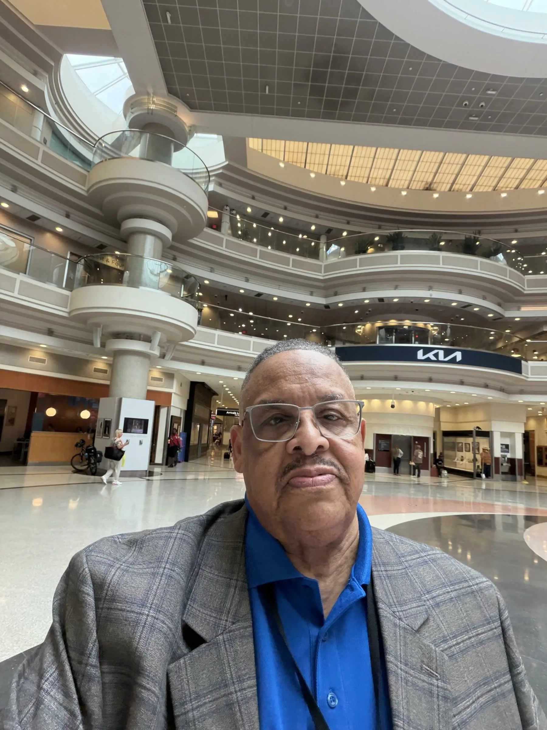 Daryl Milliner Sr. on site in the atrium at Hartsfield-Jackson Atlanta International Airport, July 2026