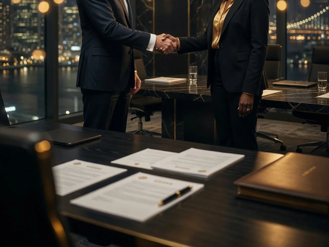 Business partners shaking hands